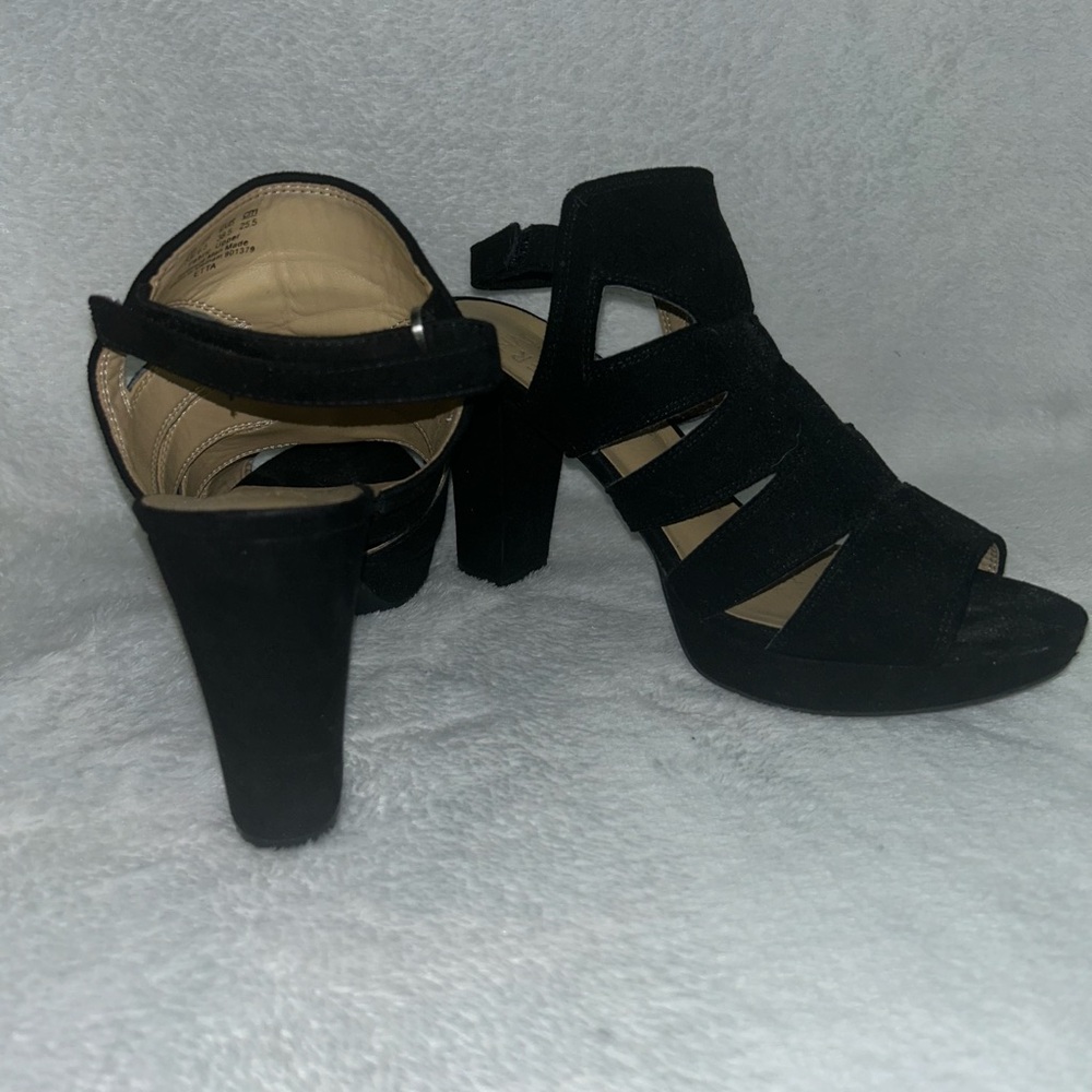 Black cut out heels
